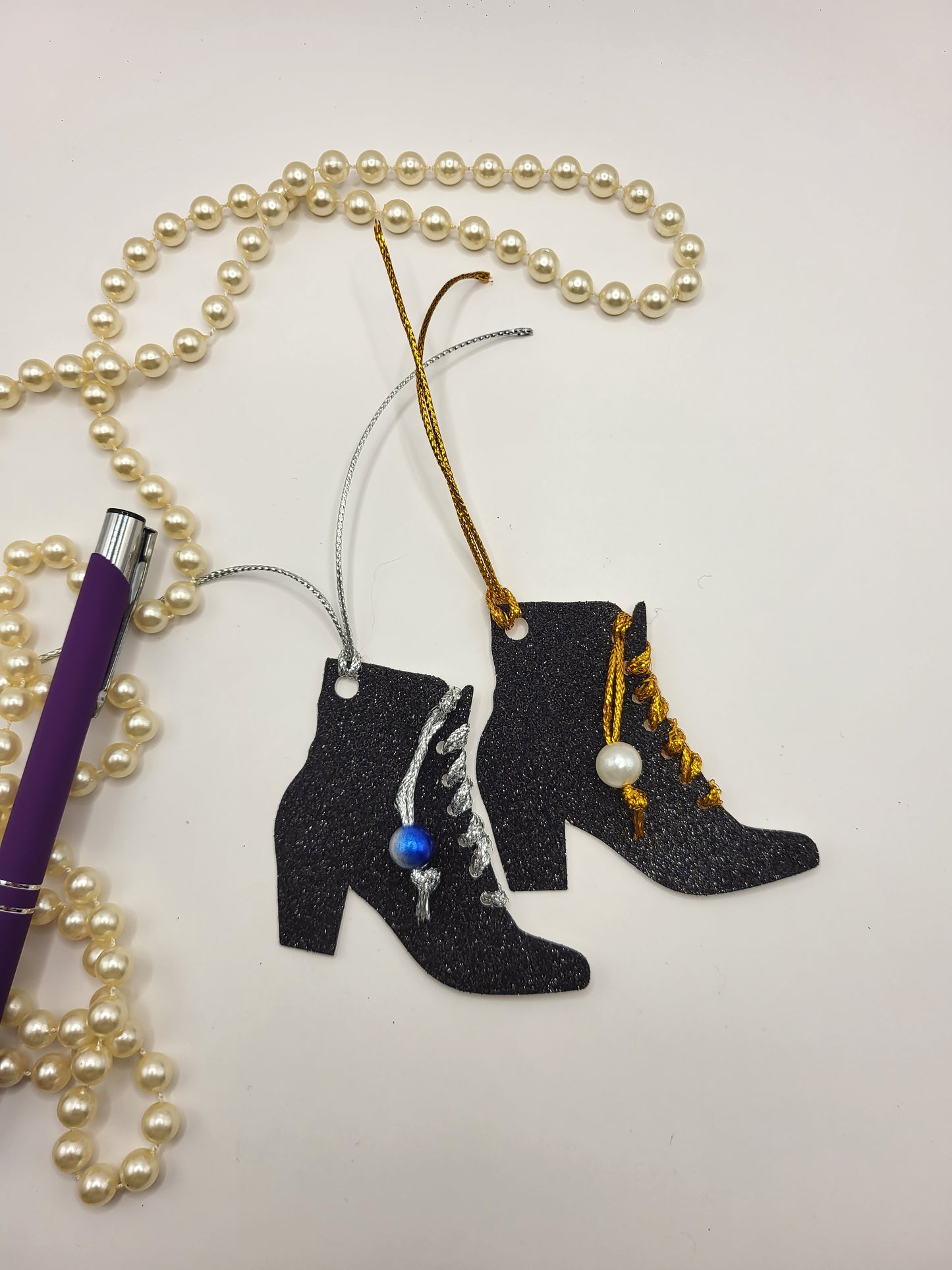 Black Glitter Ankle Boot Gift Tag