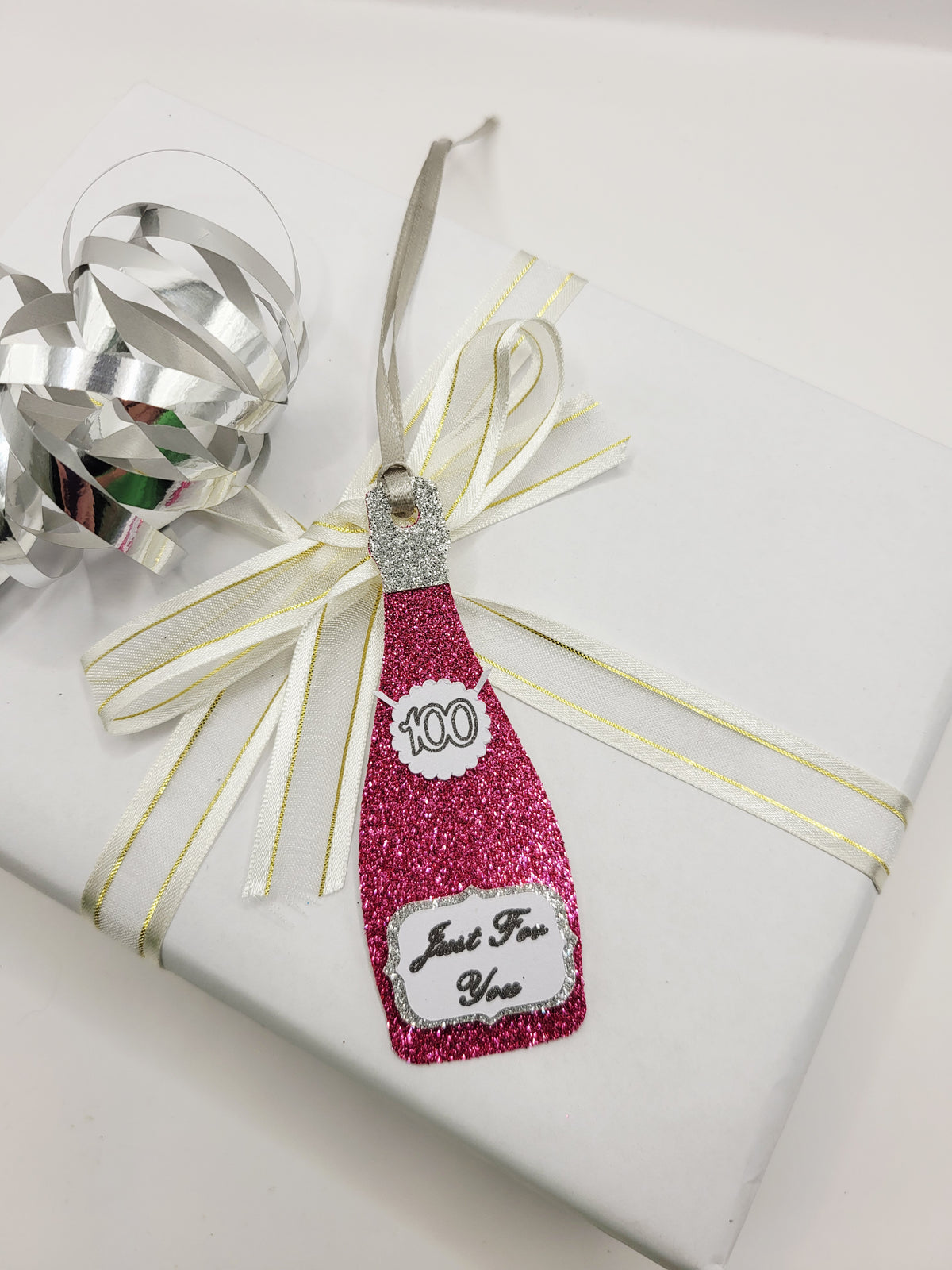 Personalised Champagne Bottle Birthday Gift Tag | Milestone Tags UK